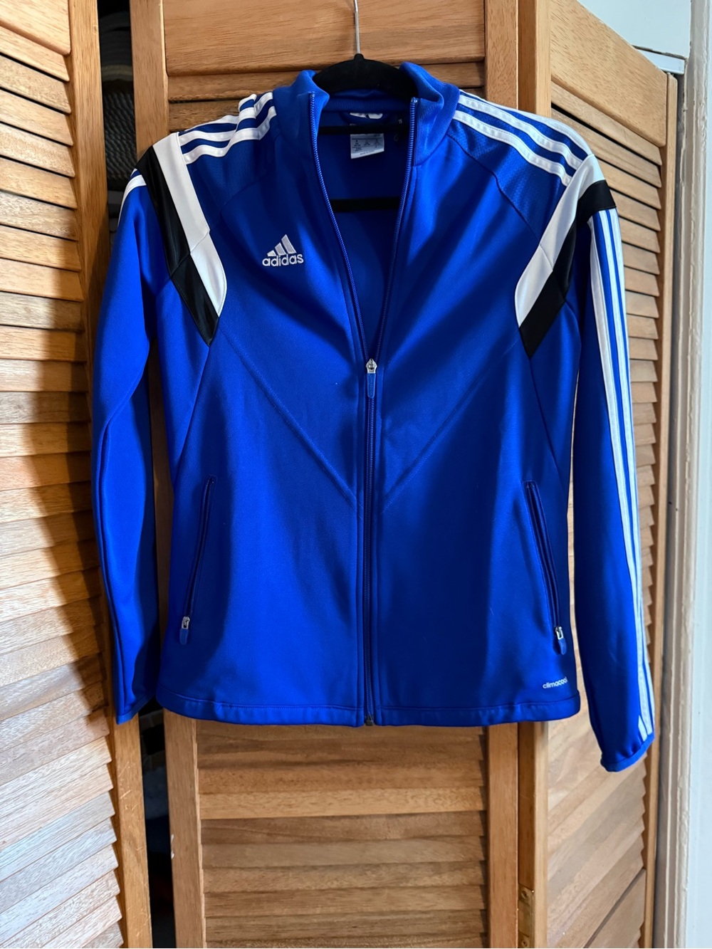 adidas Women’s Royal Blue Track Bomber Jacket with White & Black Accents
